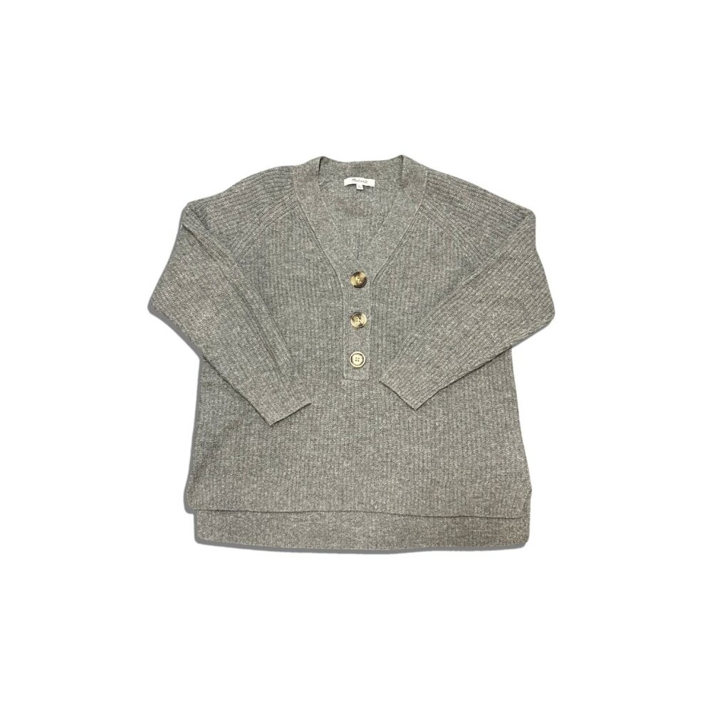 Madewell Henley Sweater w/ Oversized Buttons | Split hem | Cozy & Warm Size XXS